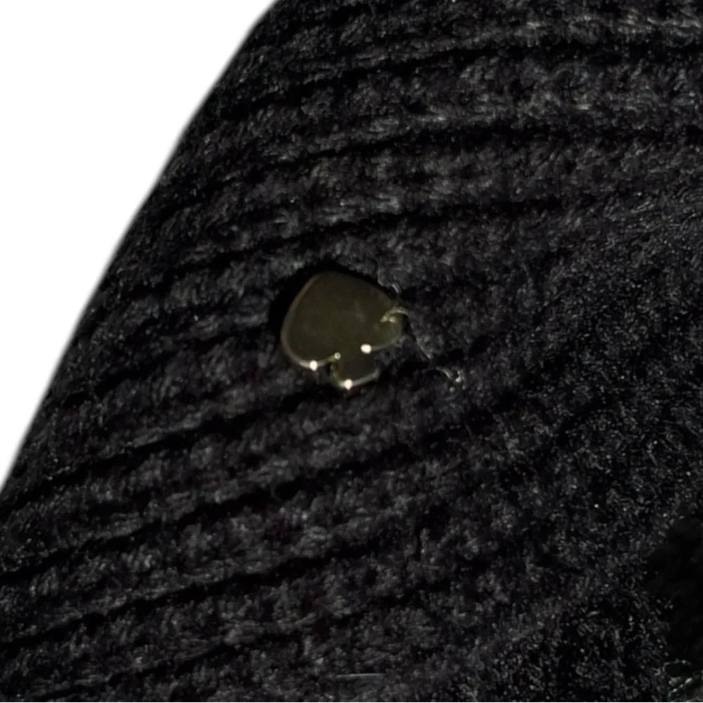 ♠️Kate Spade Black & Gray Color Block Knit Infinity Scarf with Charm